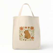 Cute Capybara Tote Bag – Cozy Animal Aesthetic Gif