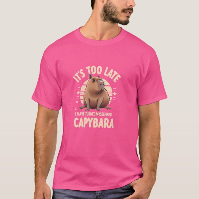 Cute Capybara Transformation - Humorous Meme Inspi T-Shirt (Front)