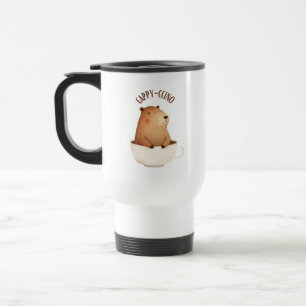 Cute Capybara Travel Mug, Gift idea, Unique, Fun Travel Mug