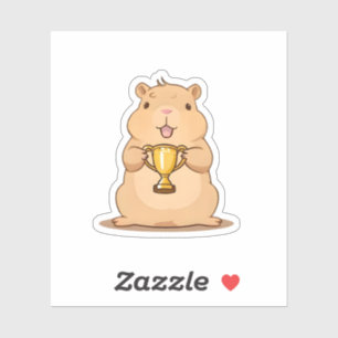 Cute Capybara Trophy Winner Kawaii Design Sticker
