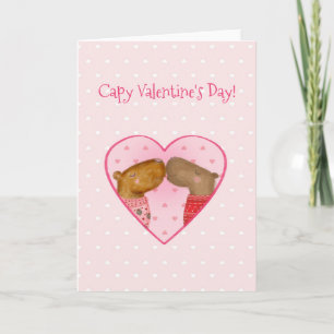 Cute capybara Valentine's Day card