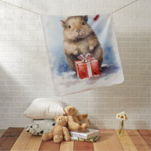 Cute Capybara Winter Christmas Watercolor