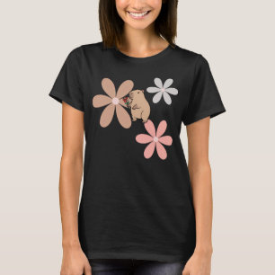 Cute Capybara With Flower T-Shirt