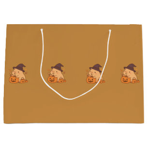 Cute Capybara with Pumpkin Gift Bag