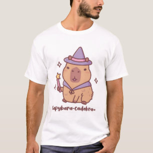Cute Capybara Wizard Capybaracadabra Funny Pun T-Shirt