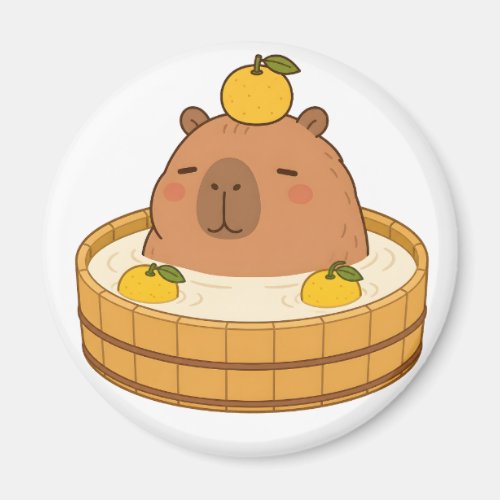 Cute Capybara Yuzu Bath Onsen Kawaii Magnet
