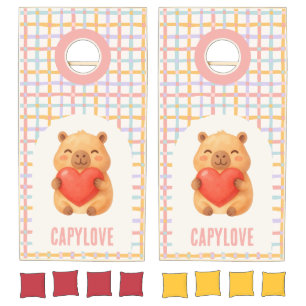 Cute CAPYLOVE Watercolor Capybara Cornhole Set