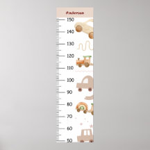 Cute Car Boho Growth Chart Centimeter