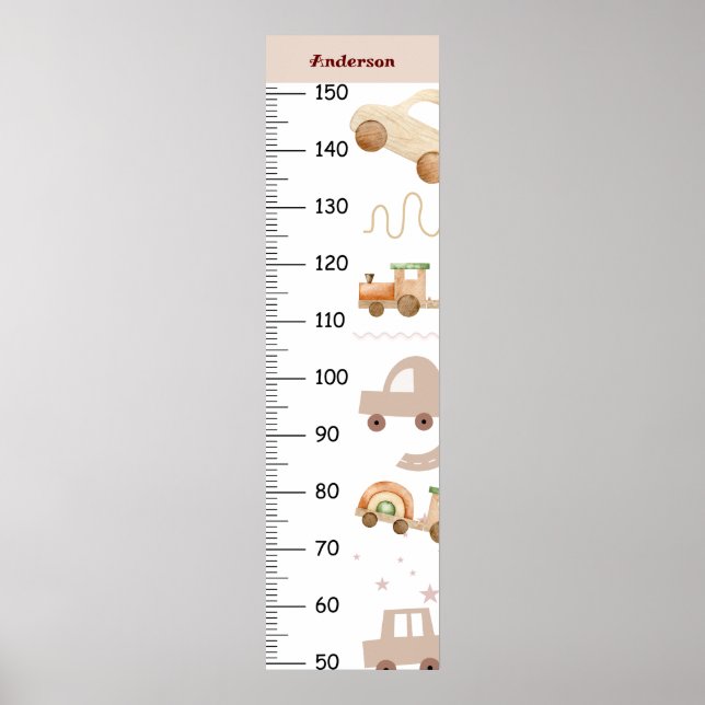Cute Car Boho Growth Chart Centimeter (Front)