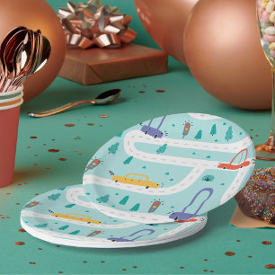Cute Car Boy Birthday Party Paper Plates