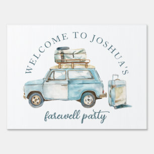 Cute Car Farewell Going Away Party Yard Sign