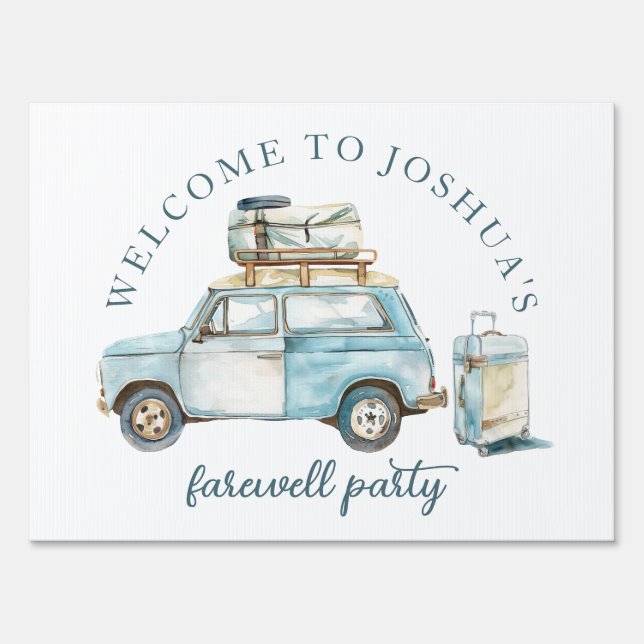 Cute Car Farewell Going Away Party Yard Sign (Front)