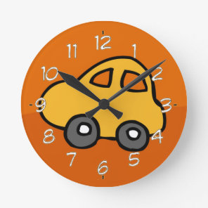 Cute CAR Round Clock