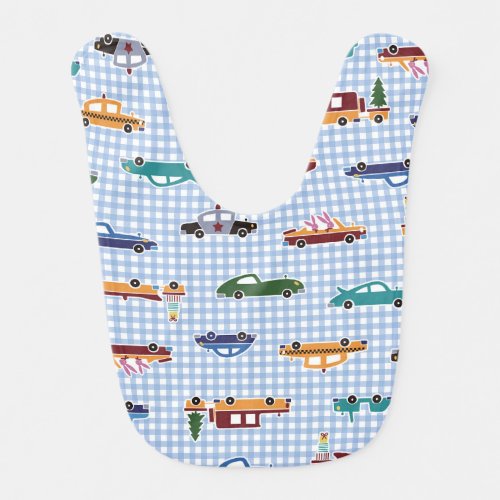 Cute Car Sketch Simple Seamless Baby Bib