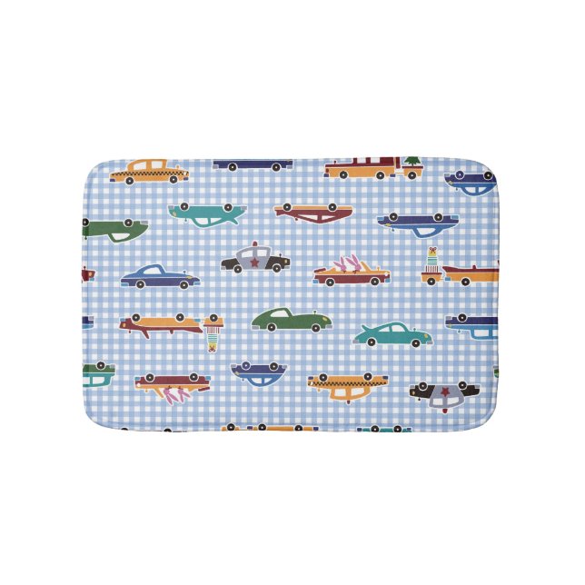 Cute Car Sketch: Simple Seamless Bath Mat (Front)