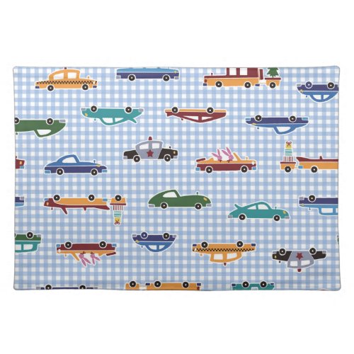 Cute Car Sketch Simple Seamless Cloth Placemat