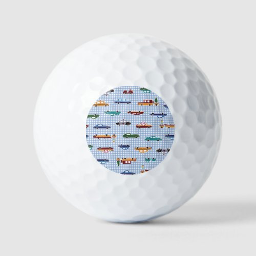 Cute Car Sketch Simple Seamless Golf Balls