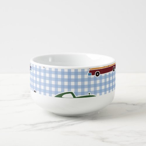 Cute Car Sketch Simple Seamless Soup Mug