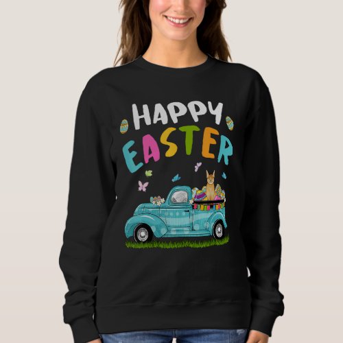 Cute Caracal With Bunny Ears Egg Hunting Truck Eas Sweatshirt