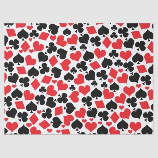 Cute card suit pattern casino party gambling tissue paper (Front)