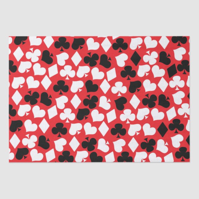 Cute card suit pattern casino party gambling tissue paper (Front)