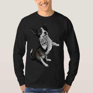 Cute Cardigan Welsh Corgi Black And White Brindle T-Shirt