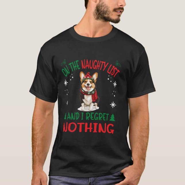 Cute Cardigan Welsh Corgi Dog Christmas On The Nau T-Shirt (Front)