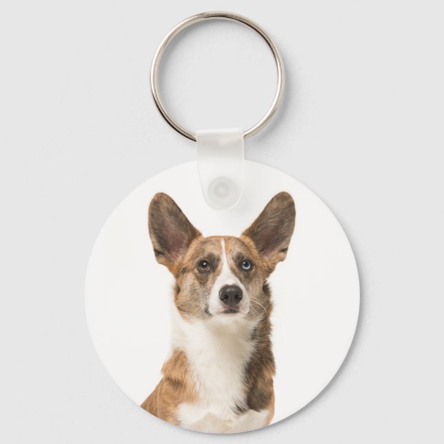 Cute Cardigan Welsh Corgi Puppy Dog Lover Keychain (Front)
