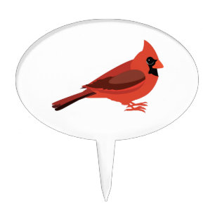 cute cardinal cake topper