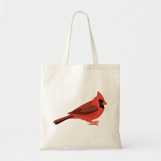 Cute Cardinal Illustration Tote Bag (Front)