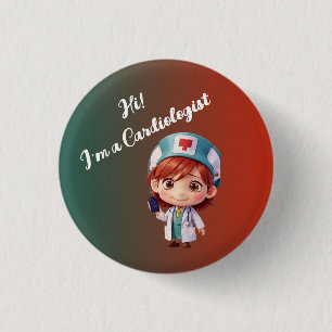 Cute Cardiologist Badge Button