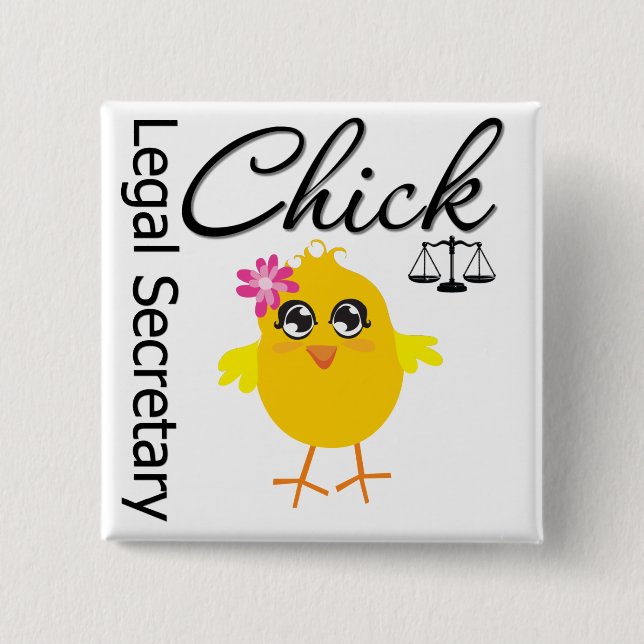 Cute Career Chick - Legal Secretary Pinback Button (Front)