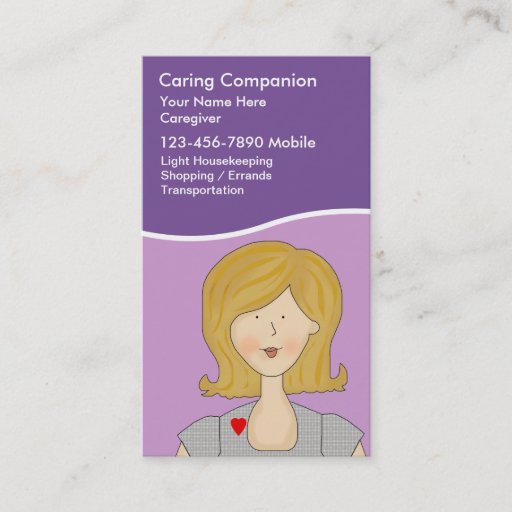 Customizable Caregiver Business Cards