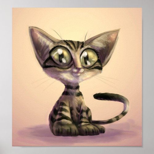 Cute Caricature Cat Poster