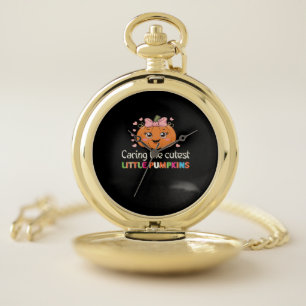 Cute Caring For the Cutest Little Pumpkins Nurse H Pocket Watch