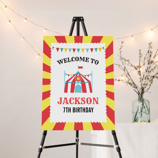 Cute Carnival Circus Birthday Foam Board (In Situ (Stand))