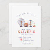 Cute Carnival Circus Birthday Party Invitation (Front/Back)