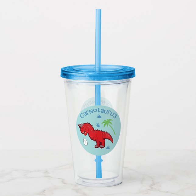 Cute Carnotaurus Acrylic Tumbler (Front)