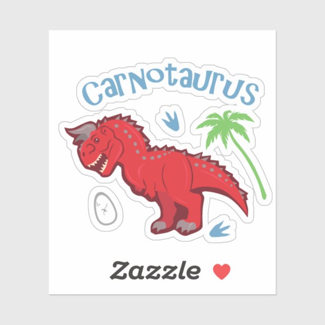 Cute Carnotaurus Sticker (Sheet)