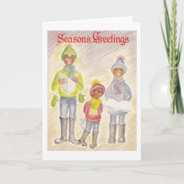 cute carol singers holiday card (Front)