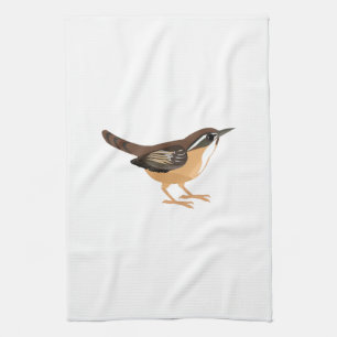 Cute Carolina Wren Kitchen Towel