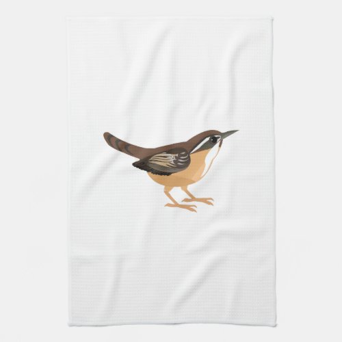 Cute Carolina Wren Kitchen Towel