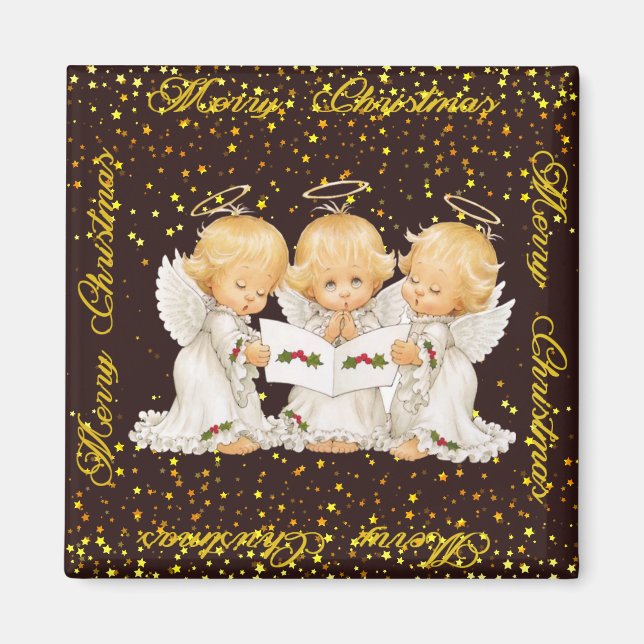 Cute Caroling Angels  Magnets (Front)