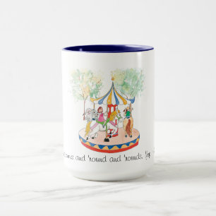 Cute Carousel Fun Colorful Childrens Ilustration Mug