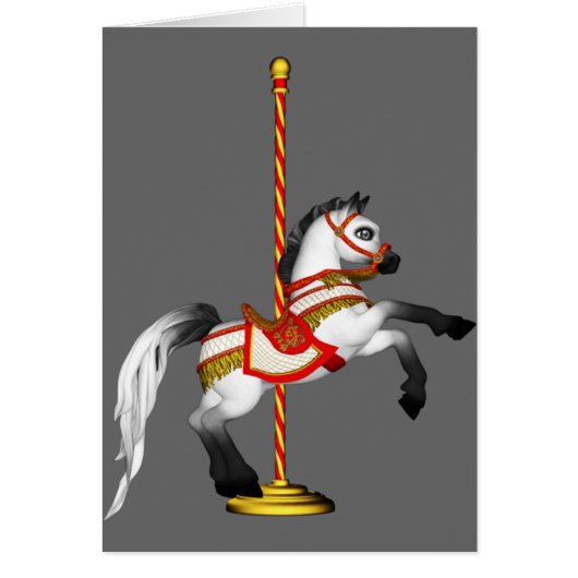 Cute Carousel Horse 1med Cards (Front)
