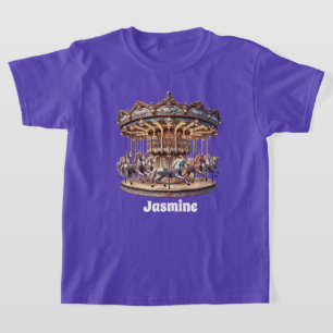 Cute carousel lovers add name T-Shirt