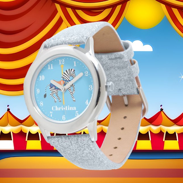 Cute Carousel zebra add name Watch (Creator Uploaded)