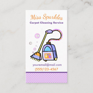 Cute Carpet Shampoo Cleaning Service Business Card