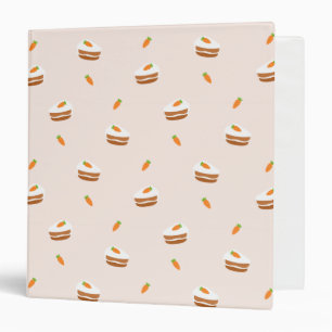 Cute Carrot Cake Pattern 3 Ring Binder