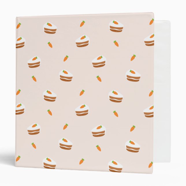 Cute Carrot Cake Pattern 3 Ring Binder (Front/Inside)
